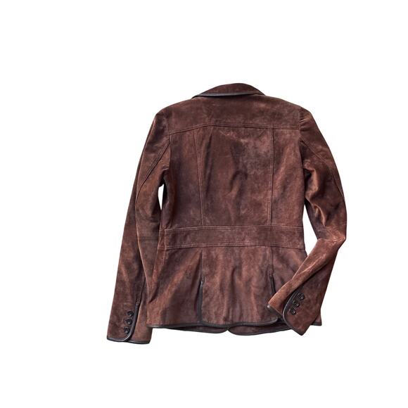 Eddie Bauer Seattle Suede Brown Heritage Equestrian Leather Jacket XS Vintage - Picture 5 of 6